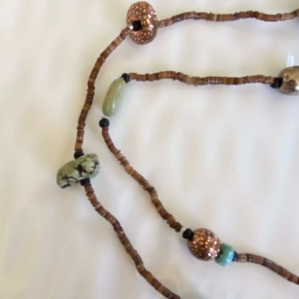 Silpada Bohemian Shell and Beaded Necklace 30”inches long N1569 - Picture 6 of 11